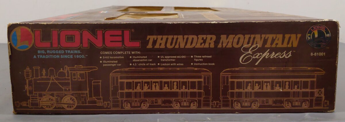 Lionel 8-81001 G Gauge The Thunder Mountain Express Steam Train Set VG/Box