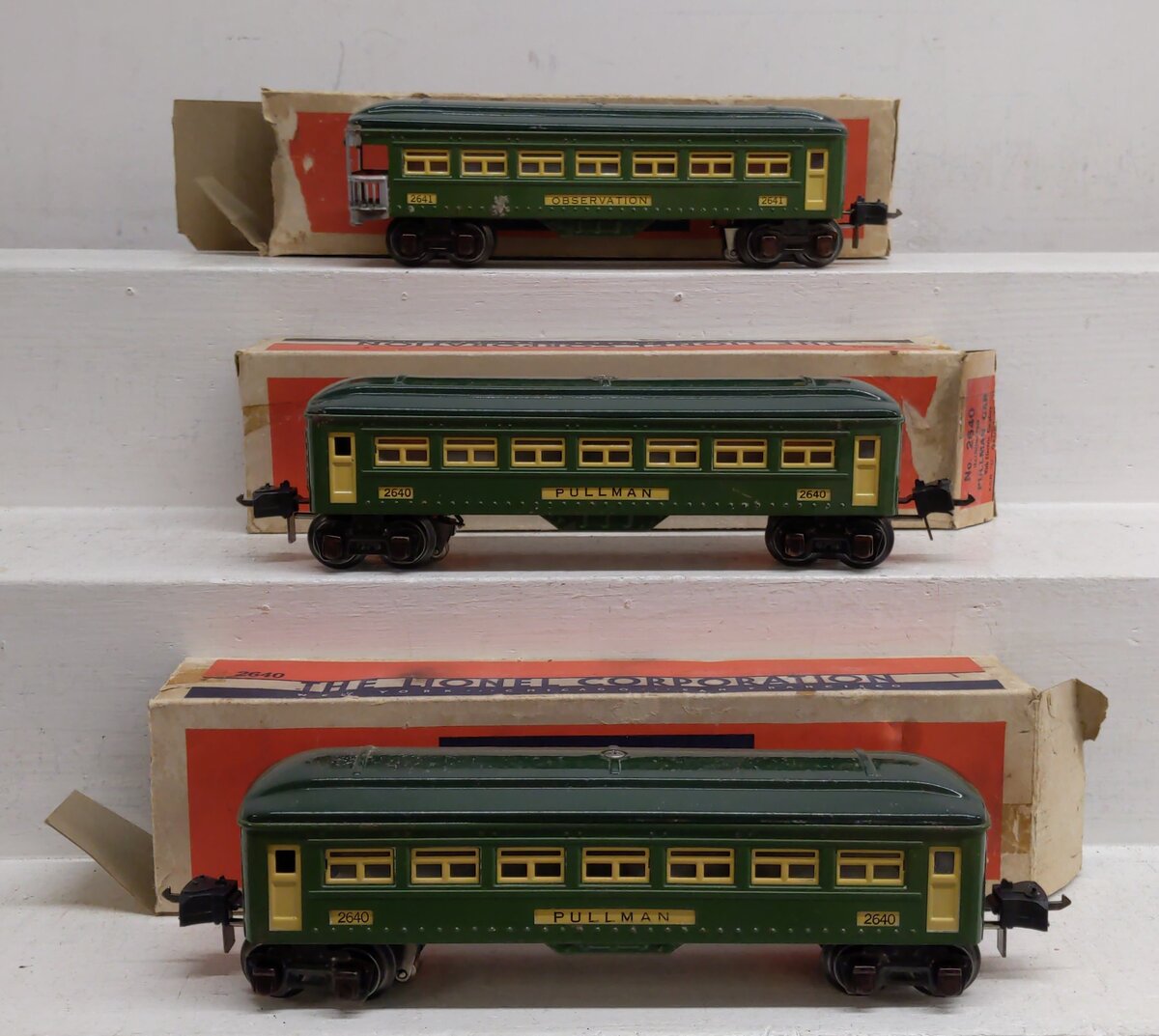 Lionel Vintage O Gauge Passenger Cars: 2640, 2640, 2641 [3] VG/Box