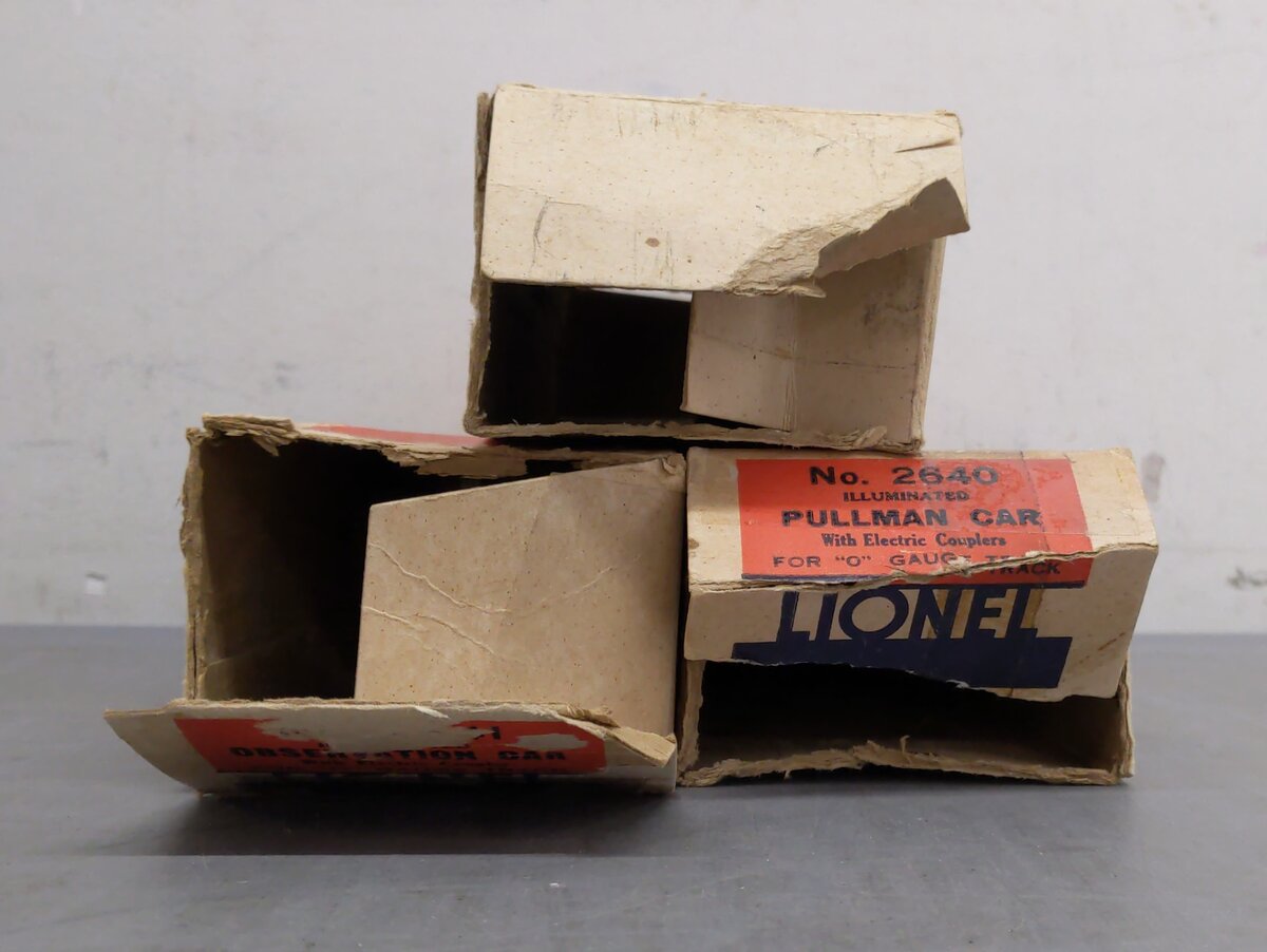 Lionel Vintage O Gauge Passenger Cars: 2640, 2640, 2641 [3] VG/Box
