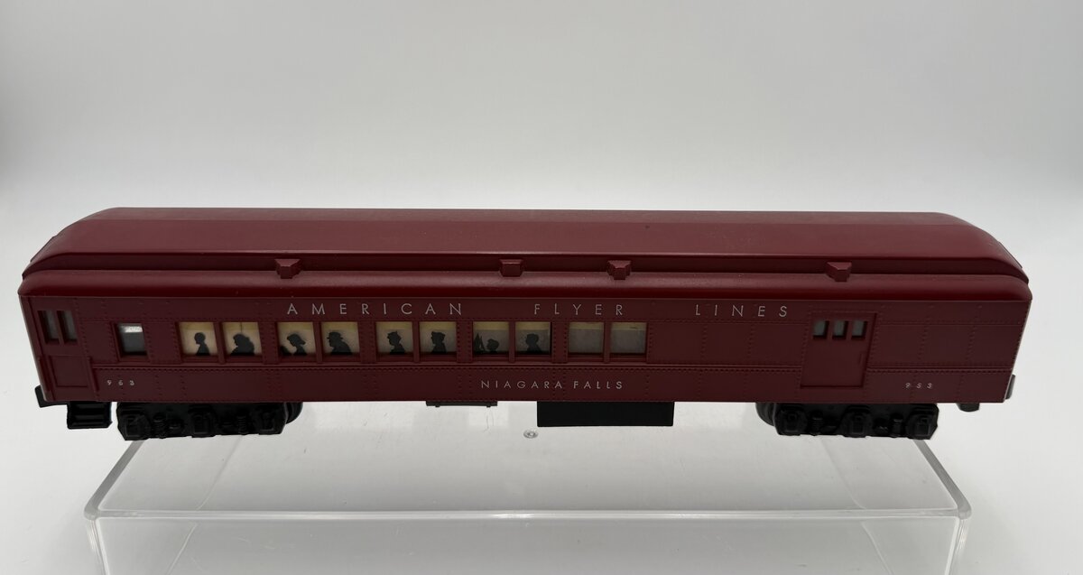 American Flyer 953 VIntage S Niagra Falls Heavyweight Combo Car w/Silhouettes VG