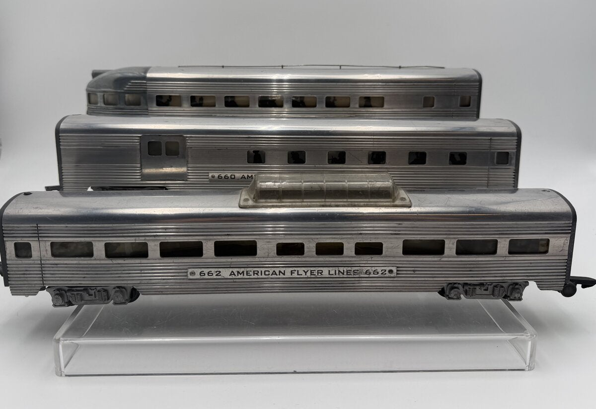 American Flyer Vintage S Gauge Passenger Cars: 660, 662 & 663 [3] VG