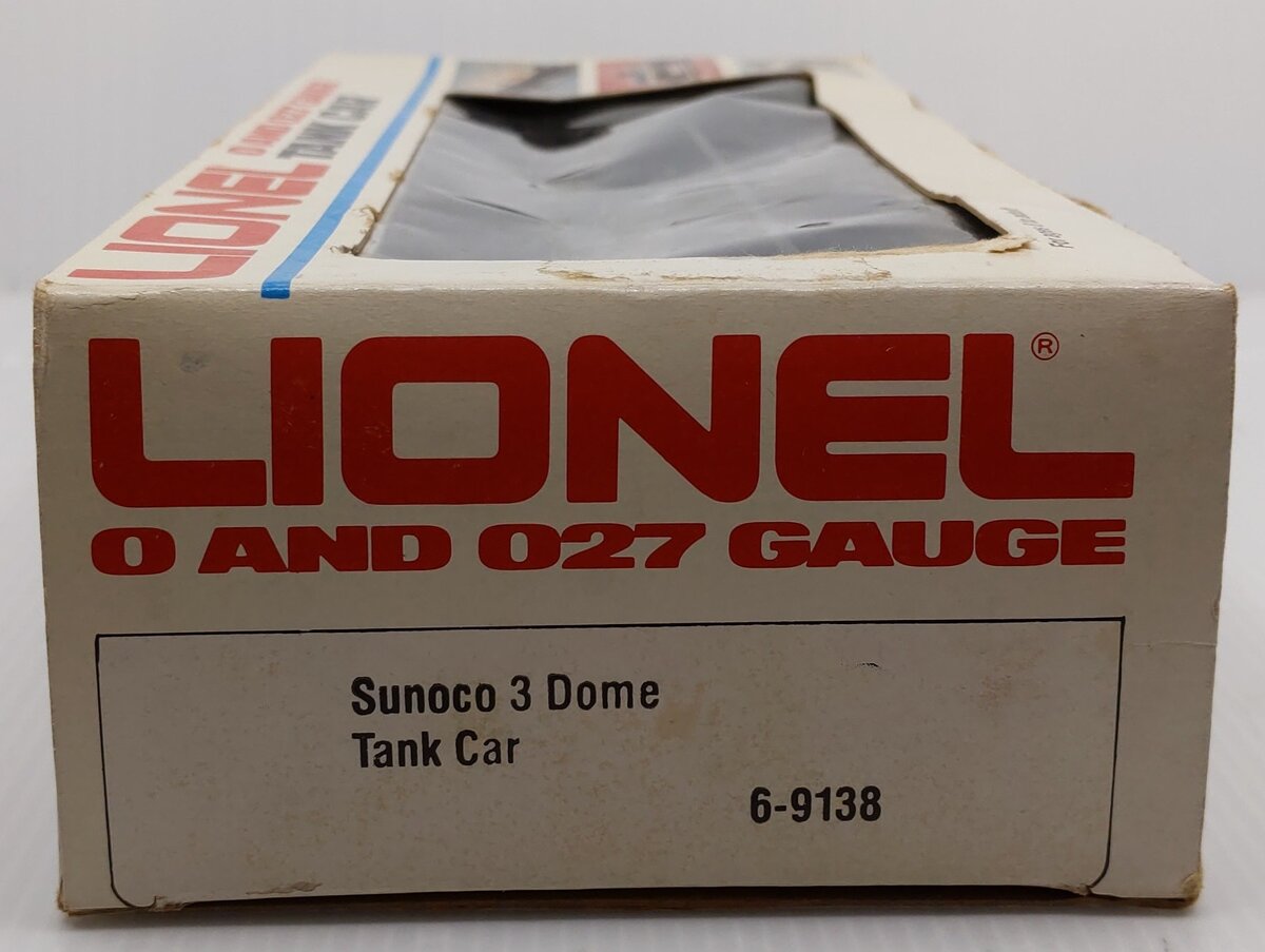 Lionel 6-9138 O Gauge Sunoco Triple Dome Black Tank Car VG/Box