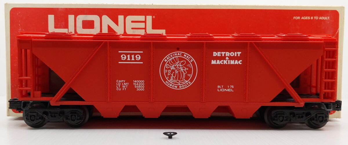 Lionel 6-9119 O Gauge Detroit & Mackinac Covered Hopper VG/Box