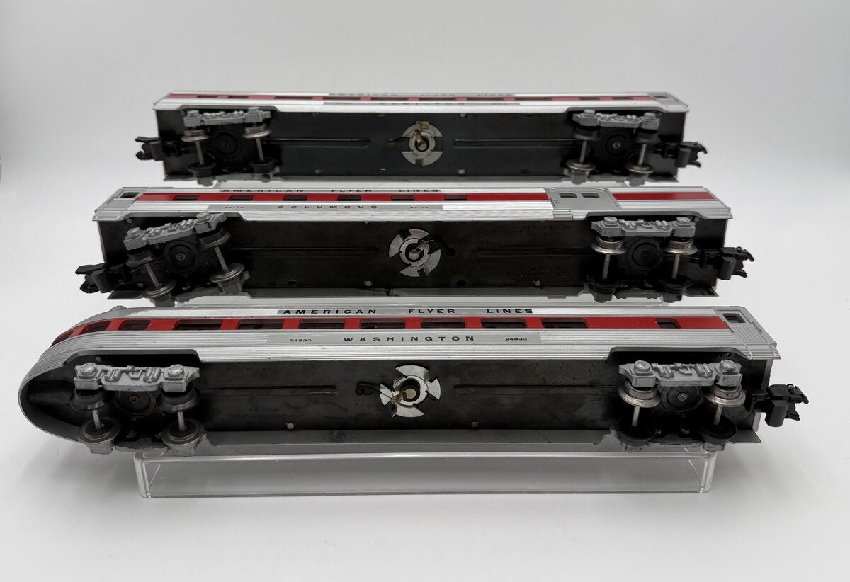 American Flyer Vintage S Gauge Passenger Cars: 24773, 24813 & 24833 [3] VG