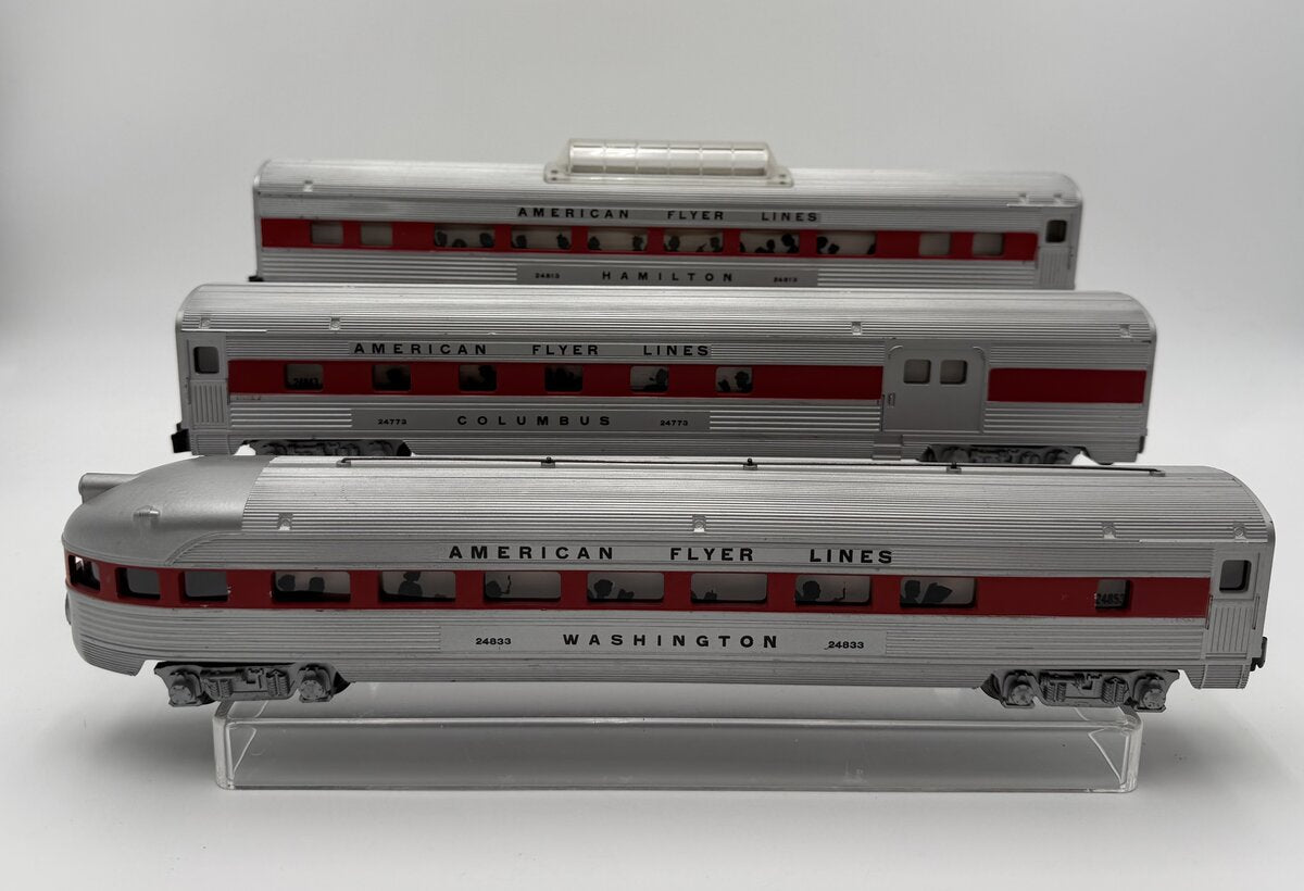 American Flyer Vintage S Gauge Passenger Cars: 24773, 24813 & 24833 [3] VG
