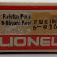 Lionel 6-9262 O Gauge Ralston Purina Checkerboard Quad Hopper LN/Box