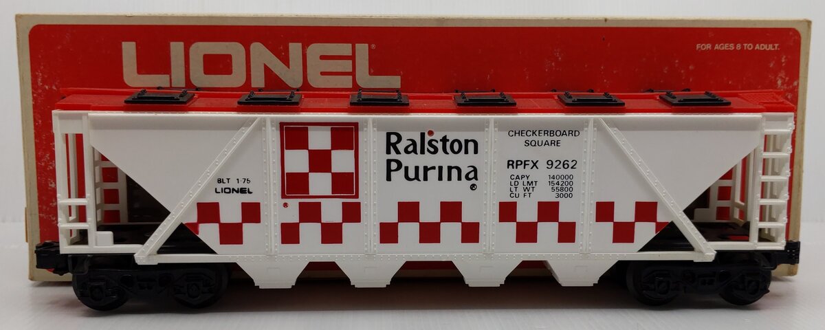 Lionel 6-9262 O Gauge Ralston Purina Checkerboard Quad Hopper LN/Box