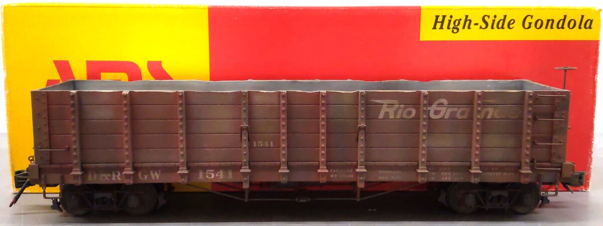 AMS 1541 G Scale Custom Weathered Denver & Rio Grande Western High Side Gondola/Box