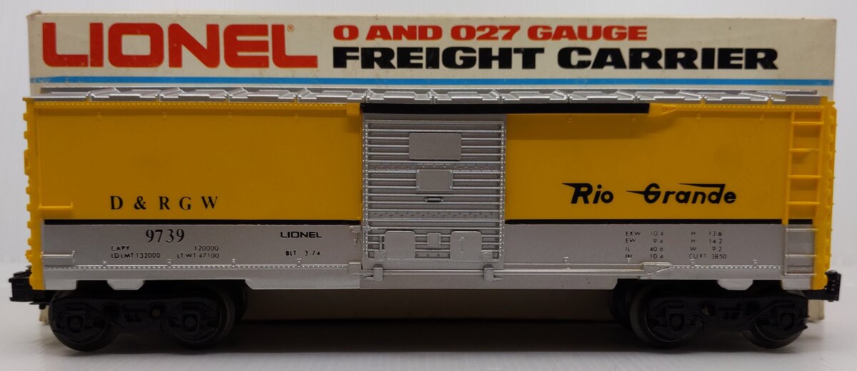 Lionel 6-9739 O Gauge Denver and Rio Grande Western Boxcar LN