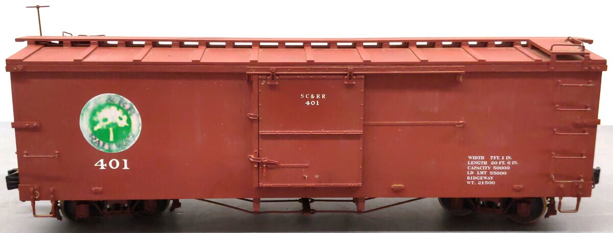 AMS AM31-180 Narrow Gauge Box Car - SC & RR #401 - Metal Wheels/Box