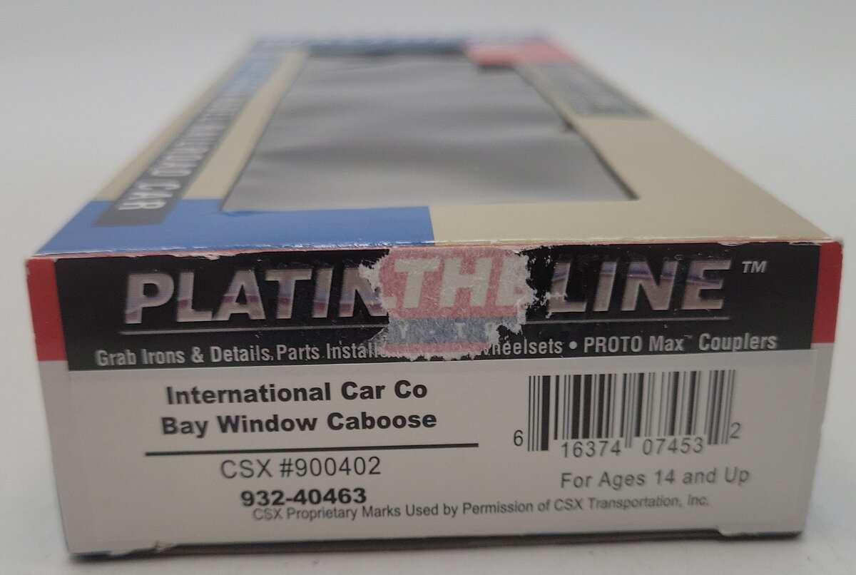 Walthers 932-40463 HO Scale CSX International Car Co. Bay Window Caboose #900402 EX/Box