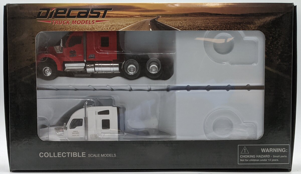 Tonkin 1:50 Diecast Kenworth W990 Sleeper Cab Set of Two White/Red VG/Box