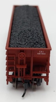 Trainworx Inc 2403-10 N Scale C&EI 100-Ton Quad 4-Bay Hopper Car #587994 w/ Coal EX/Box