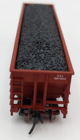 Trainworx Inc 2403-10 N Scale C&EI 100-Ton Quad 4-Bay Hopper Car #587994 w/ Coal EX/Box