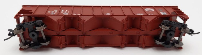 Trainworx Inc 2403-11 N Scale C&EI 100-Ton Quad 4-Bay Hopper Car #588001 w Coal LN/Box