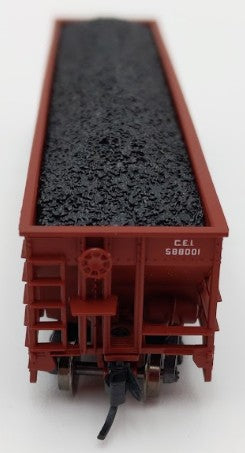 Trainworx Inc 2403-11 N Scale C&EI 100-Ton Quad 4-Bay Hopper Car #588001 w Coal LN/Box