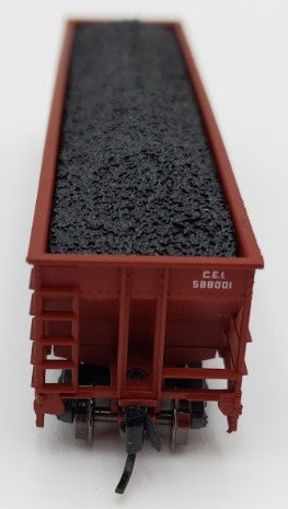 Trainworx Inc 2403-11 N Scale C&EI 100-Ton Quad 4-Bay Hopper Car #588001 w Coal LN/Box