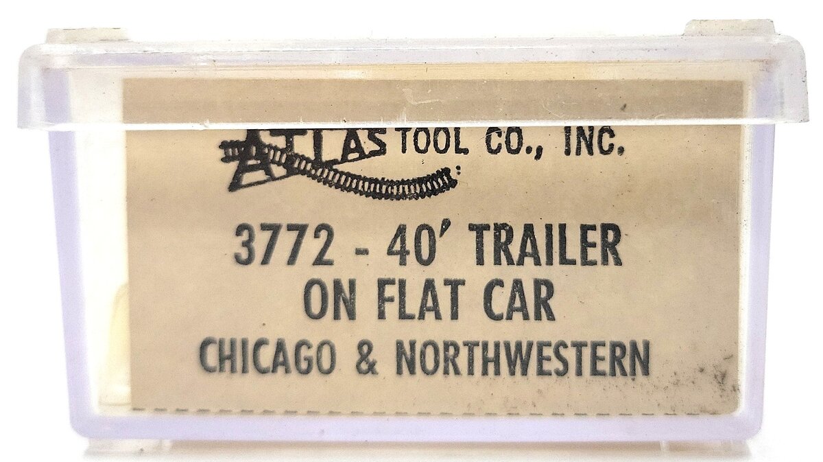Atlas 3772 N Scale Chicago & Northwestern 40' Trailer On Flat Car #45865 LN/Box
