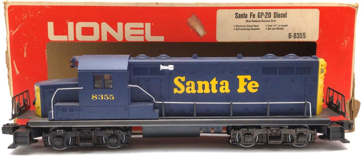 Lionel 6-8355 O Gauge Santa Fe GP-20 Non-Powered Diesel Locomotive w/Horn #8355 VG/Box