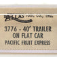 Atlas 3776 N Scale Piggy Back Flatcar With Pacific Fruit Express Trailer LN/Box
