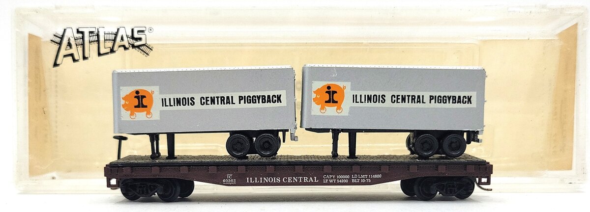 Atlas 3747 N Scale Illinois Central Trailer Flat #60503 EX/Box