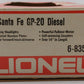 Lionel 6-8352 O Gauge Santa Fe GP-20 Powered Diesel Locomotive #8352 VG/Box