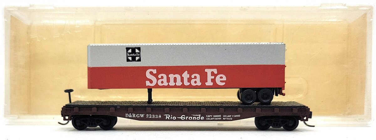 Atlas 3775 N Scale Santa Fe Piggyback Flatcar EX/Box
