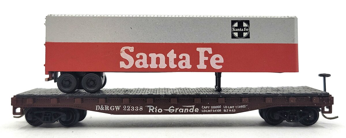 Atlas 3775 N Scale Santa Fe Piggyback Flatcar EX/Box