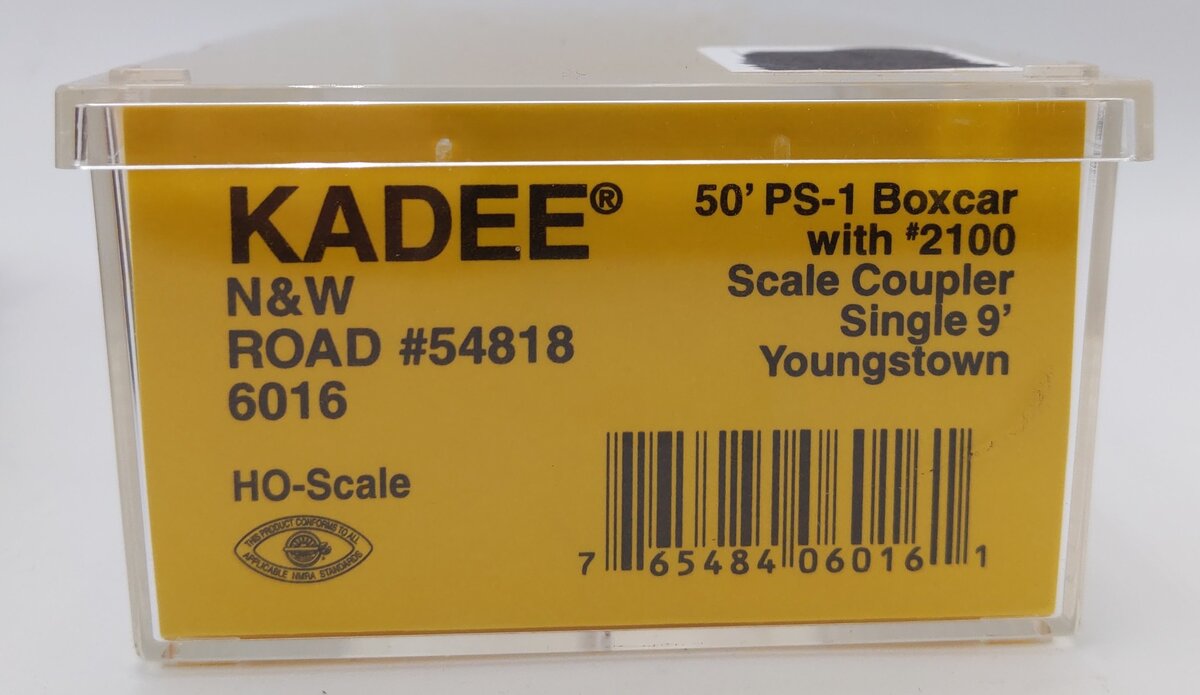 Kadee 6016 HO Norfolk & Western 50' PS-1 Boxcar with Scale Coupler #54818 EX/Box