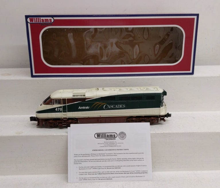 Williams 23403 O AMTK Cascades Pacific EMD F59PHI Diesel Locomotive w/Sound #470 EX/Box