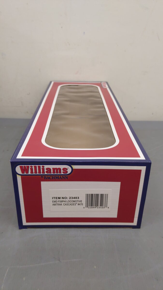 Williams 23403 O AMTK Cascades Pacific EMD F59PHI Diesel Locomotive w/Sound #470 EX/Box
