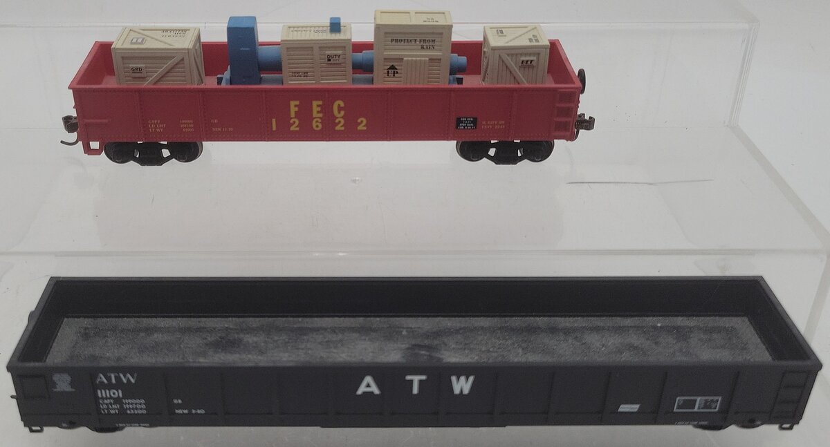 Athearn & Atlas HO Scale ATW & FEC Gondolas #11101 & #12622 [2] EX