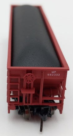 Trainworx Inc. 2403-27 N Scale MP 100-Ton Quad 4-Bay Hopper Car #582302 w Coal EX/Box