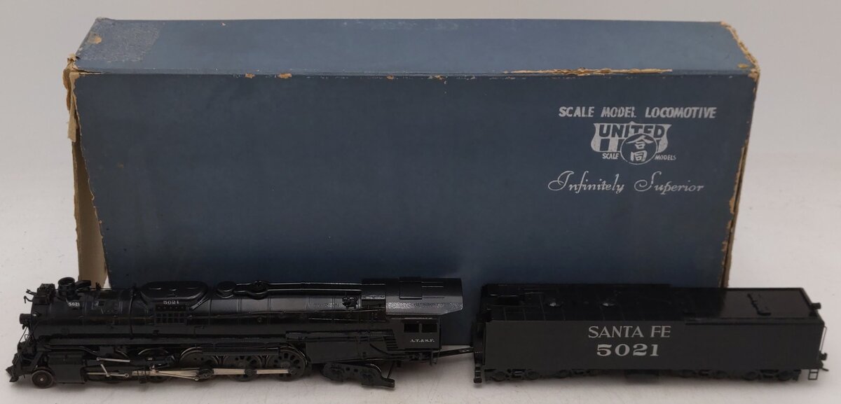 United Models/PFM HO BRASS ATSF 2-10-4 Steam Loco & Tender - Painted EX/Box