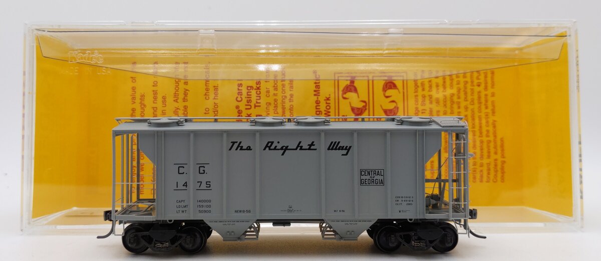 Kadee 8313 HO Scale Central of Georgia PS-2 Covered Hopper #1475 EX/Box