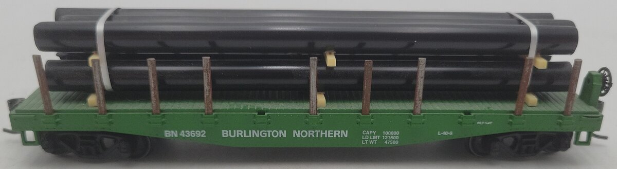Athearn HO Scale Burlington Northern Flatcar W/ Load EX