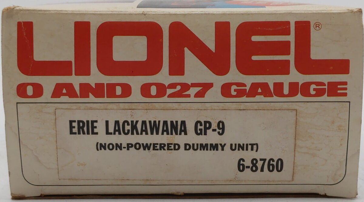 Lionel 6-8760 Erie Lackawana GP-9 Dummy Diesel Locomotive #8760 EX/Box