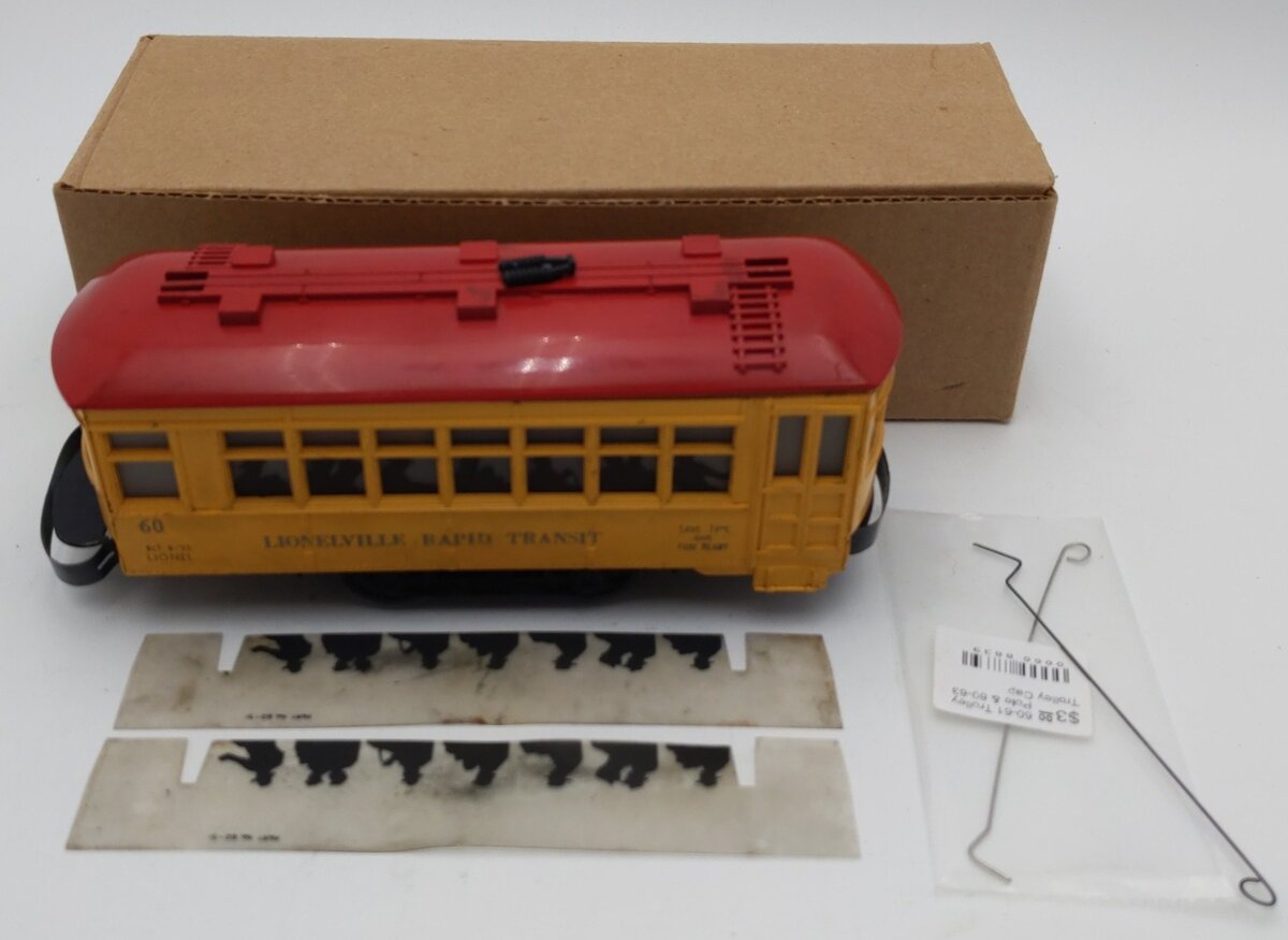 Lionel 60 Vintage O Lionelville Motorized Rapid Transit Trolley VG/Box