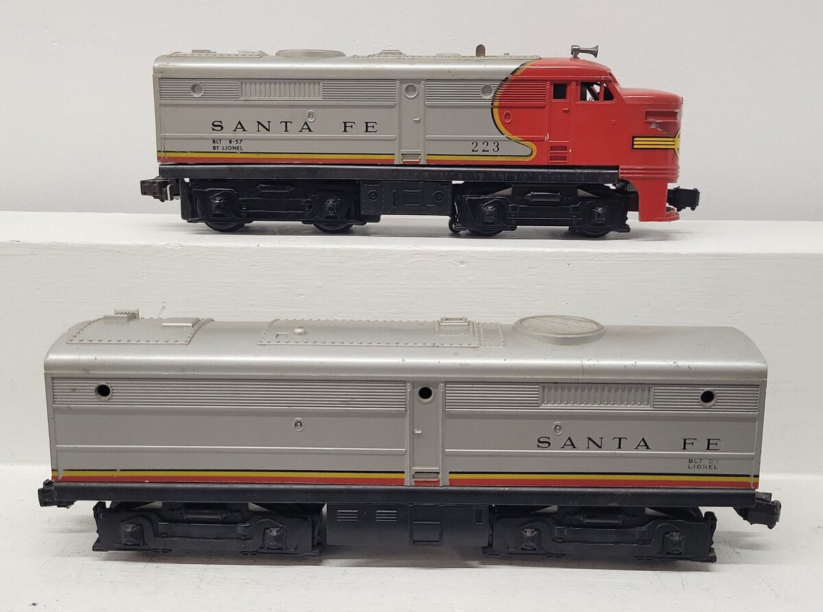 Lionel 223 Vintage O Santa Fe Alco AB Diesel Engine Set VG