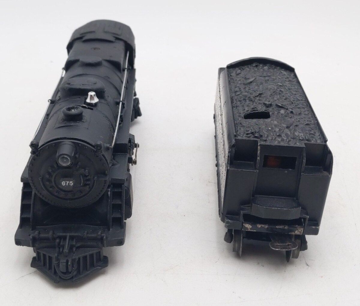 Lionel 675 Vintage O 2-6-2 Prairie Diecast Steam Locomotive and 6466W Tender VG