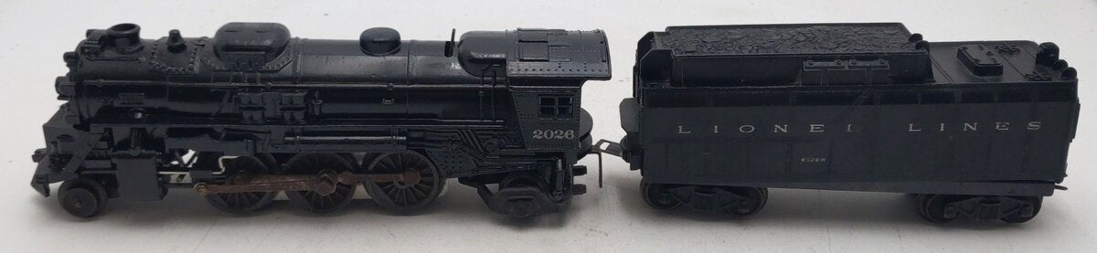 Lionel 2026 Vintage O 2-6-2 Diecast Steam Locomotive & 6026W Tender VG