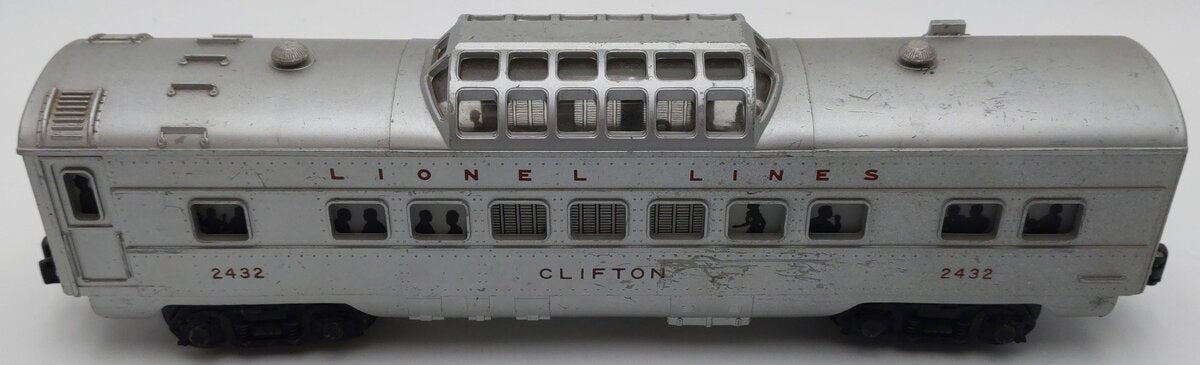Lionel 2432 Vintage O Lionel Lines Clifton Illuminated Vista Dome Car VG