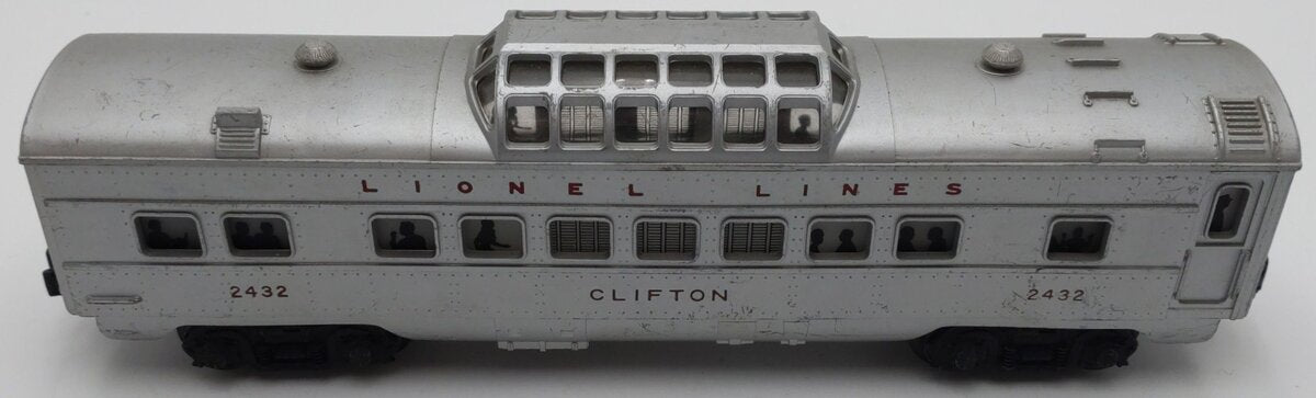 Lionel 2432 Vintage O Lionel Lines Clifton Illuminated Vista Dome Car VG