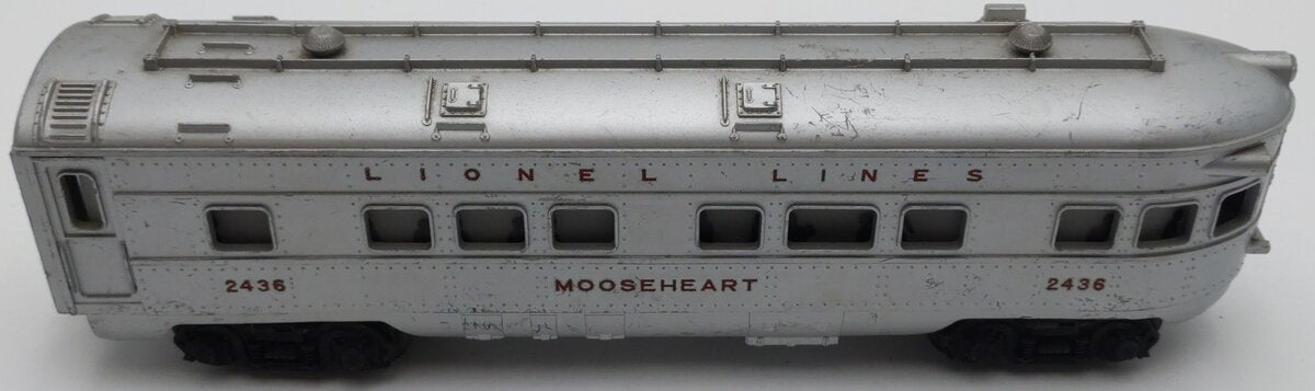 Lionel 2436 Vintage O Lionel Lines Illuminated Mooseheart Observation Car VG
