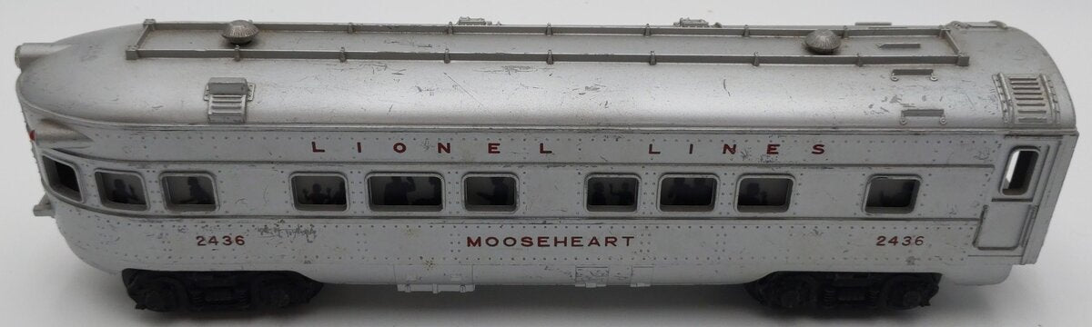 Lionel 2436 Vintage O Lionel Lines Illuminated Mooseheart Observation Car VG