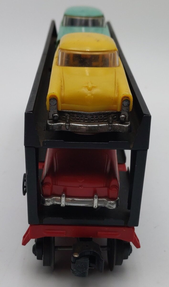 Lionel 6414 Vintage O Gauge Postwar Evans Autoloader with 4 Automobiles VG