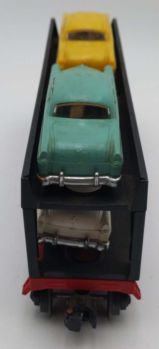 Lionel 6414 Vintage O Gauge Postwar Evans Autoloader with 4 Automobiles VG
