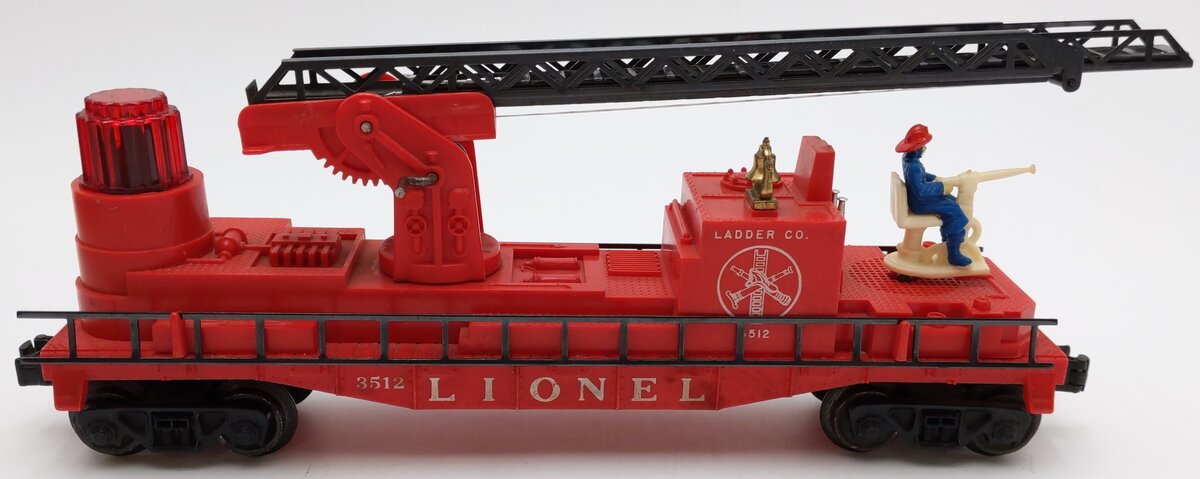 Lionel 3512 Vintage O Fire Ladder Car with Ladder EX