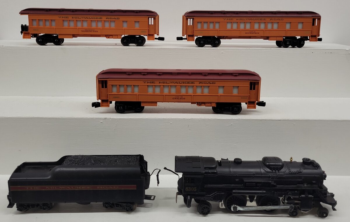 Lionel 6-1387 O Gauge Milwaukee Road Passenger Train Set VG/Box