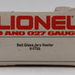 Lionel 6-5705 O Gauge Ball Glass Jars Woodside Reefer LN/Box
